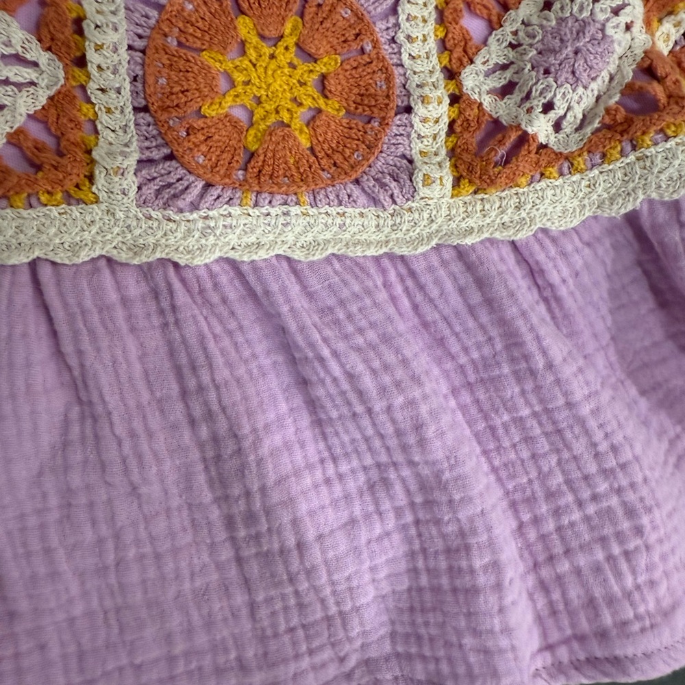 Vibrant Patchwork Crochet Blouse - image 4